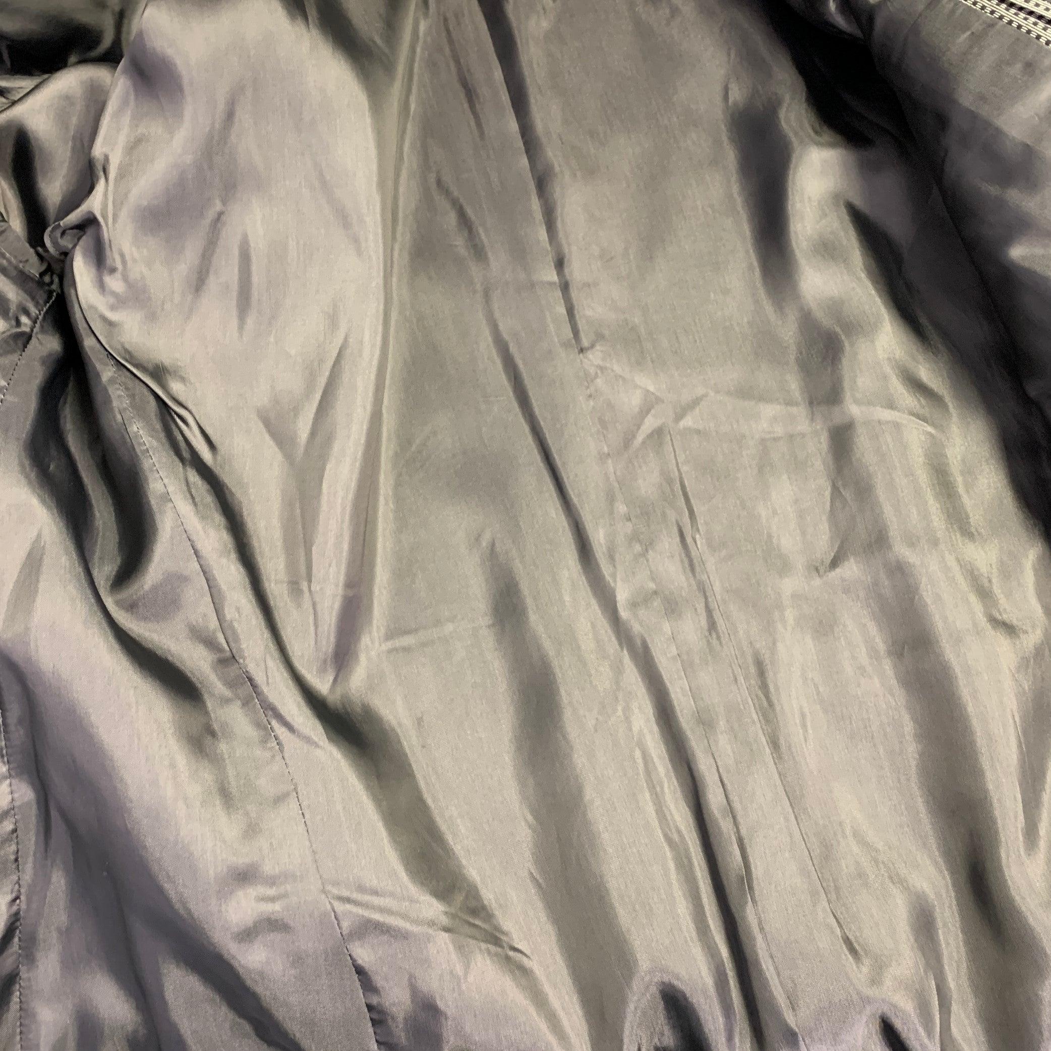 CALVIN KLEIN COLLECTION Size 38 Grey Black Squares Rayon Blend Sport Coat For Sale 5