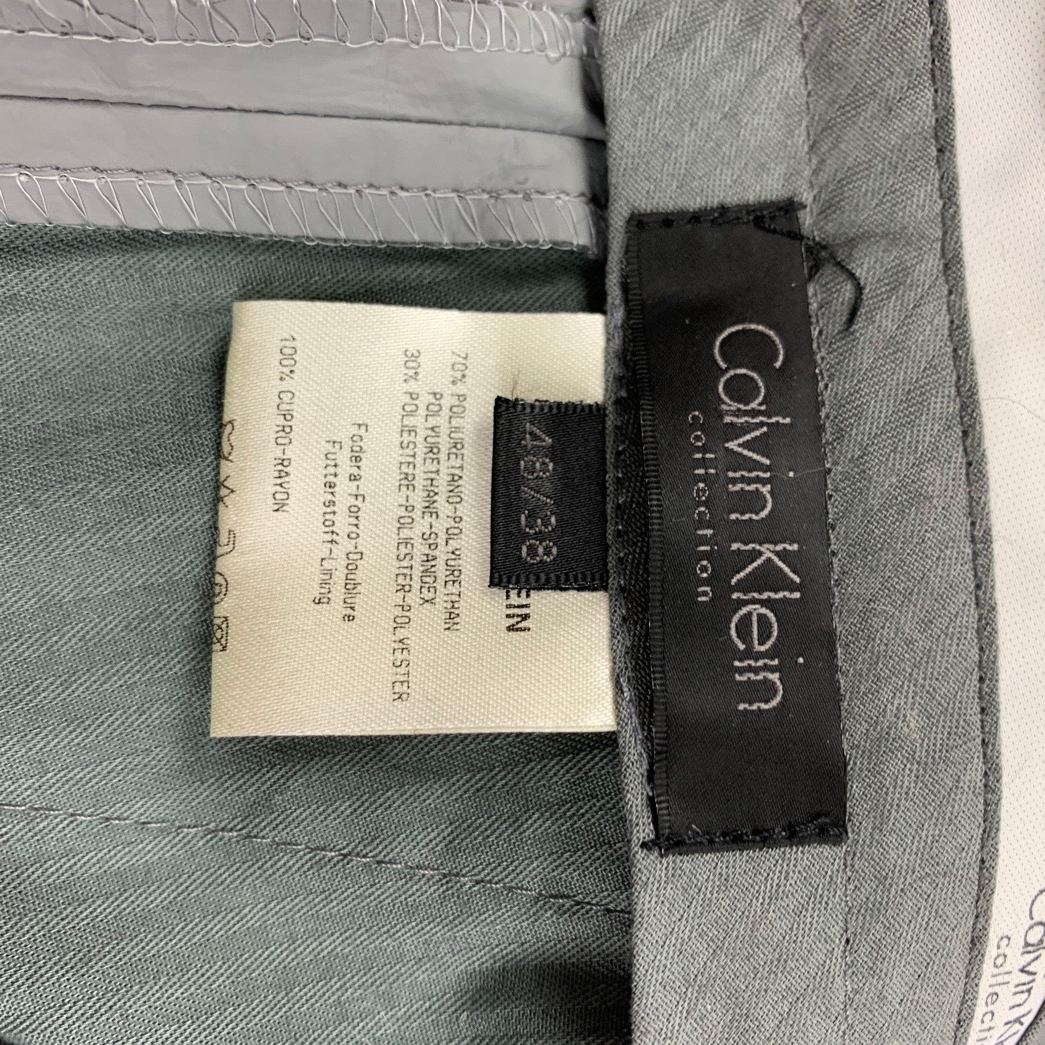 CALVIN KLEIN COLLECTION Size 38 Grey Polyurethane Polyester Suit For Sale 8
