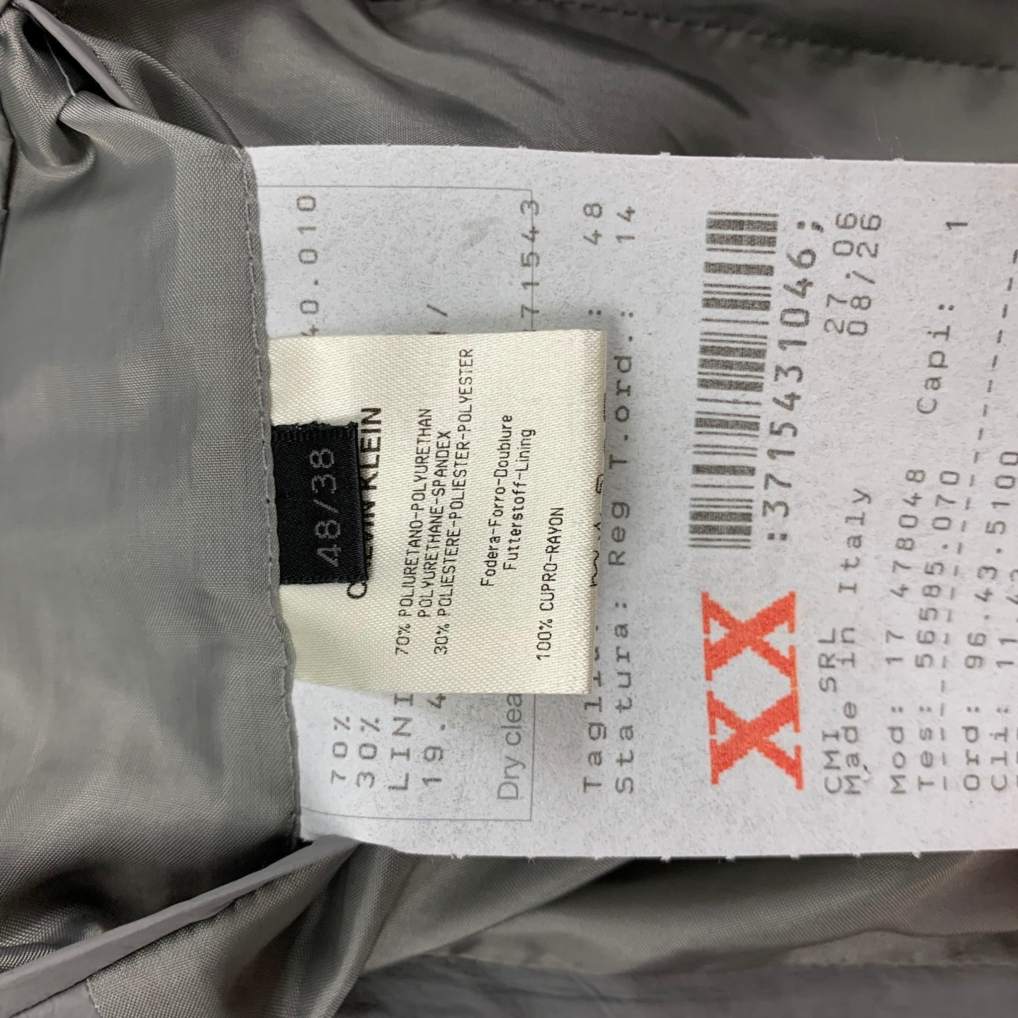 CALVIN KLEIN COLLECTION Size 38 Grey Polyurethane Polyester Suit For Sale 4