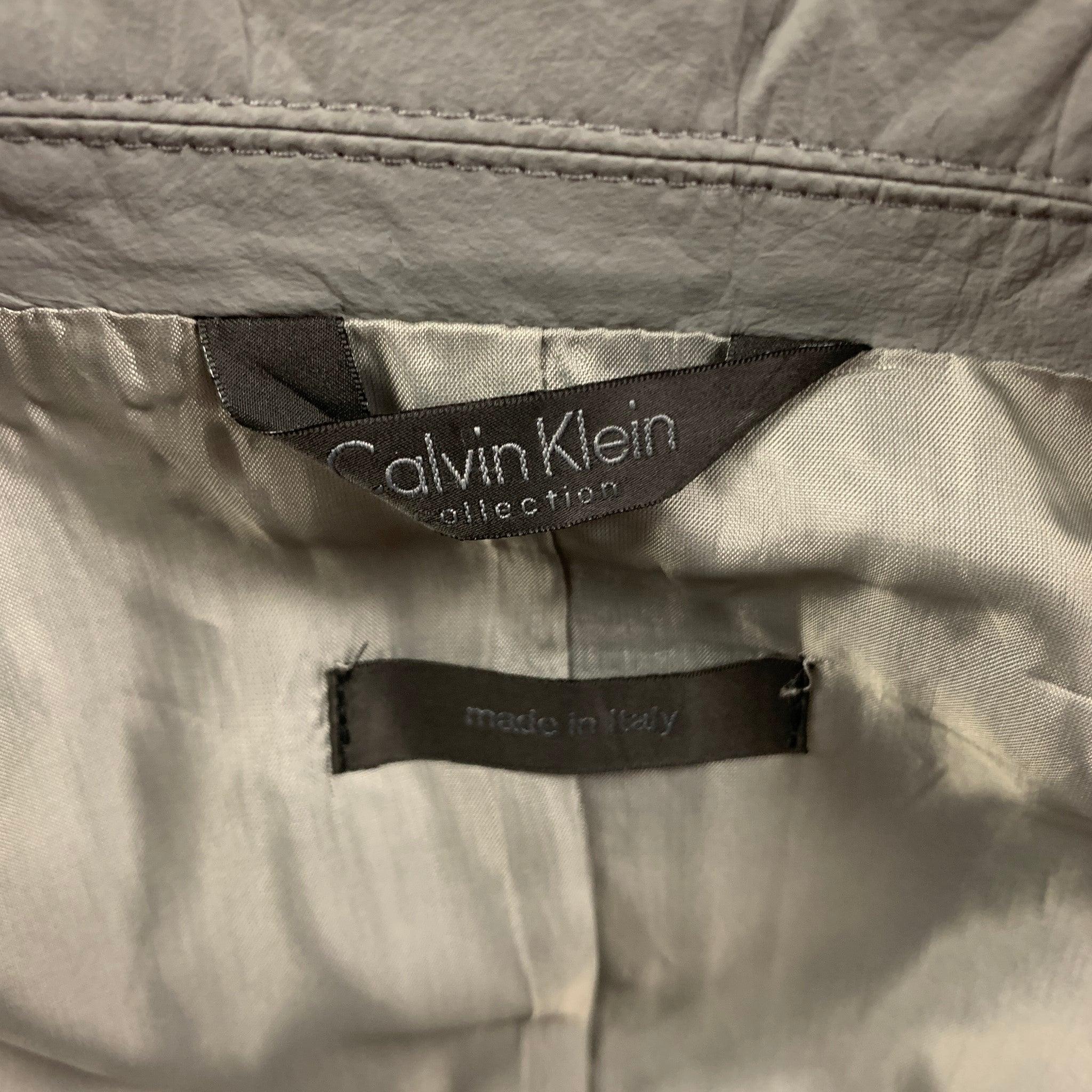 CALVIN KLEIN COLLECTION Size 38 Grey Polyurethane Polyester Suit For Sale 6