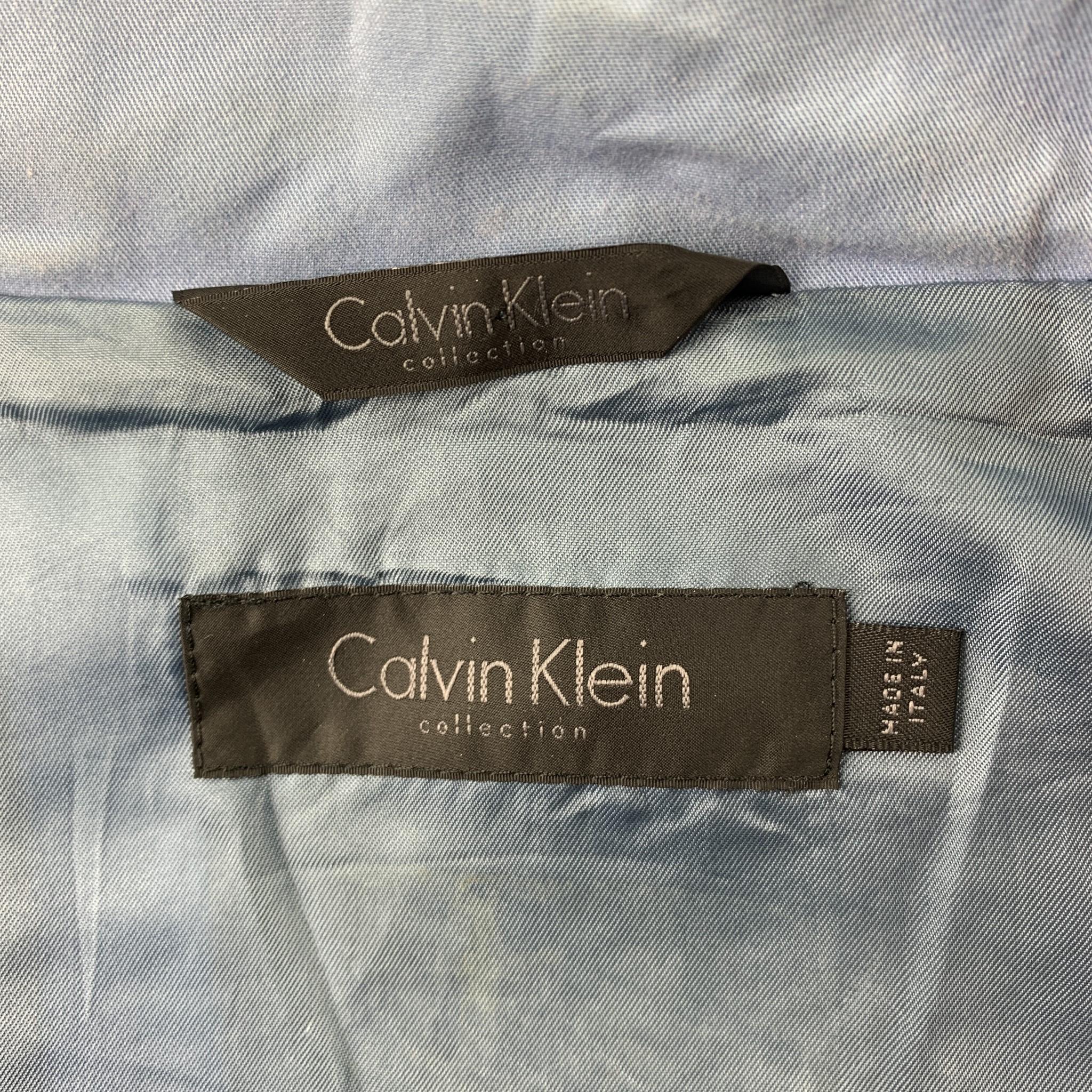 CALVIN KLEIN COLLECTION Größe 38 Hellblaue Jacke aus Baumwolle mit Nähten /  Acryl im Angebot bei 1stDibs