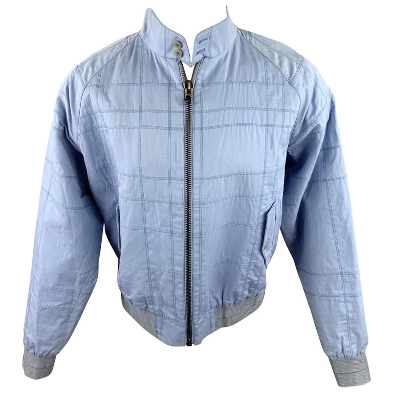 CALVIN KLEIN COLLECTION Size 38 Light Blue Stitched Cotton / Acrylic Jacket  For Sale at 1stDibs | calvin klein leather jacket, calvin klein jewelry
