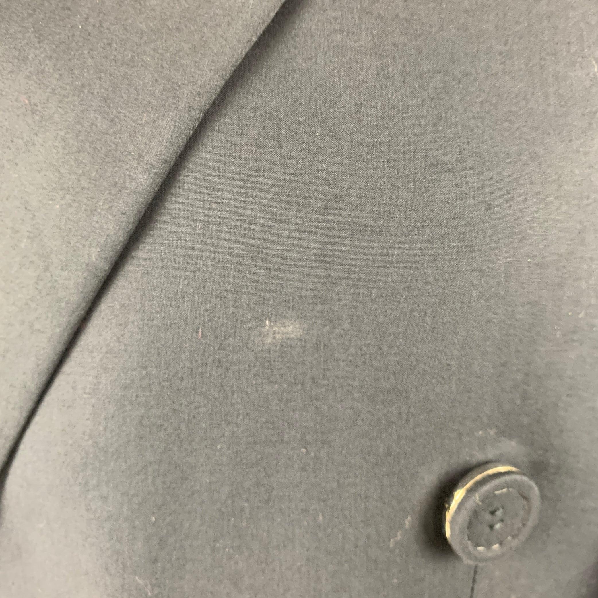 Men's CALVIN KLEIN COLLECTION Size 38 Navy Cotton Double Breasted Sport Coat For Sale