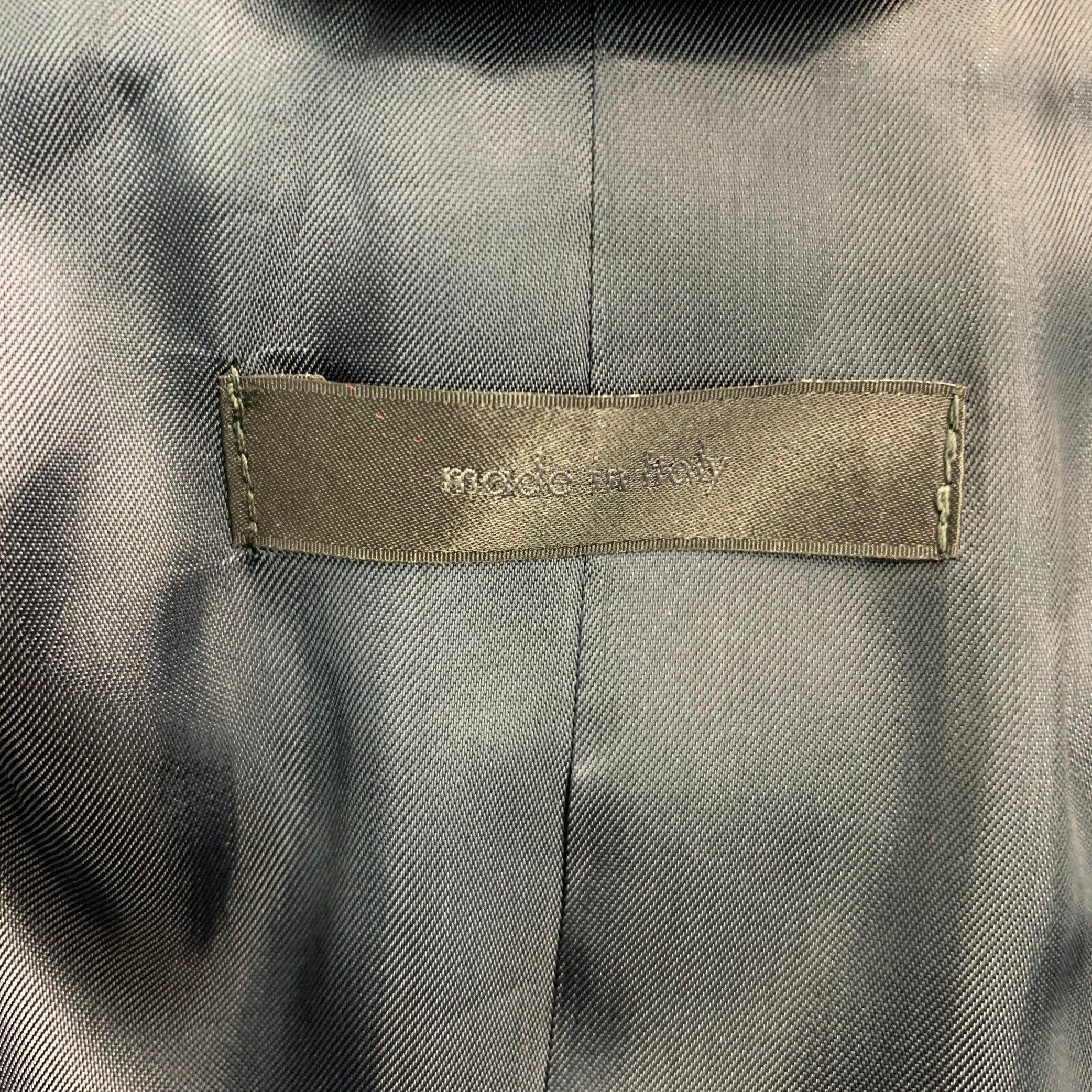 CALVIN KLEIN COLLECTION Size 38 Navy Cotton Double Breasted Sport Coat For Sale 2