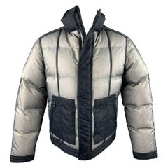 CALVIN KLEIN COLLECTION Size 38 Navy & White Mesh Polyamide Zip Up Jacket