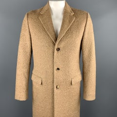 CALVIN KLEIN COLLECTION Size 38 Tan Textured Wool Blend Coat