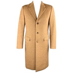 CALVIN KLEIN COLLECTION Size 38 Tan Textured Wool Blend Coat