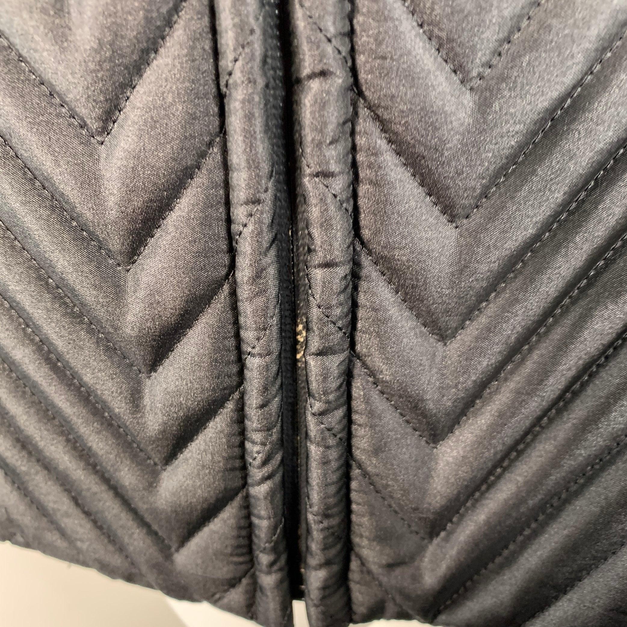CALVIN KLEIN COLLECTION Größe 40 Schwarz Gesteppte Polyester-Zip Up Jacke im Angebot 3