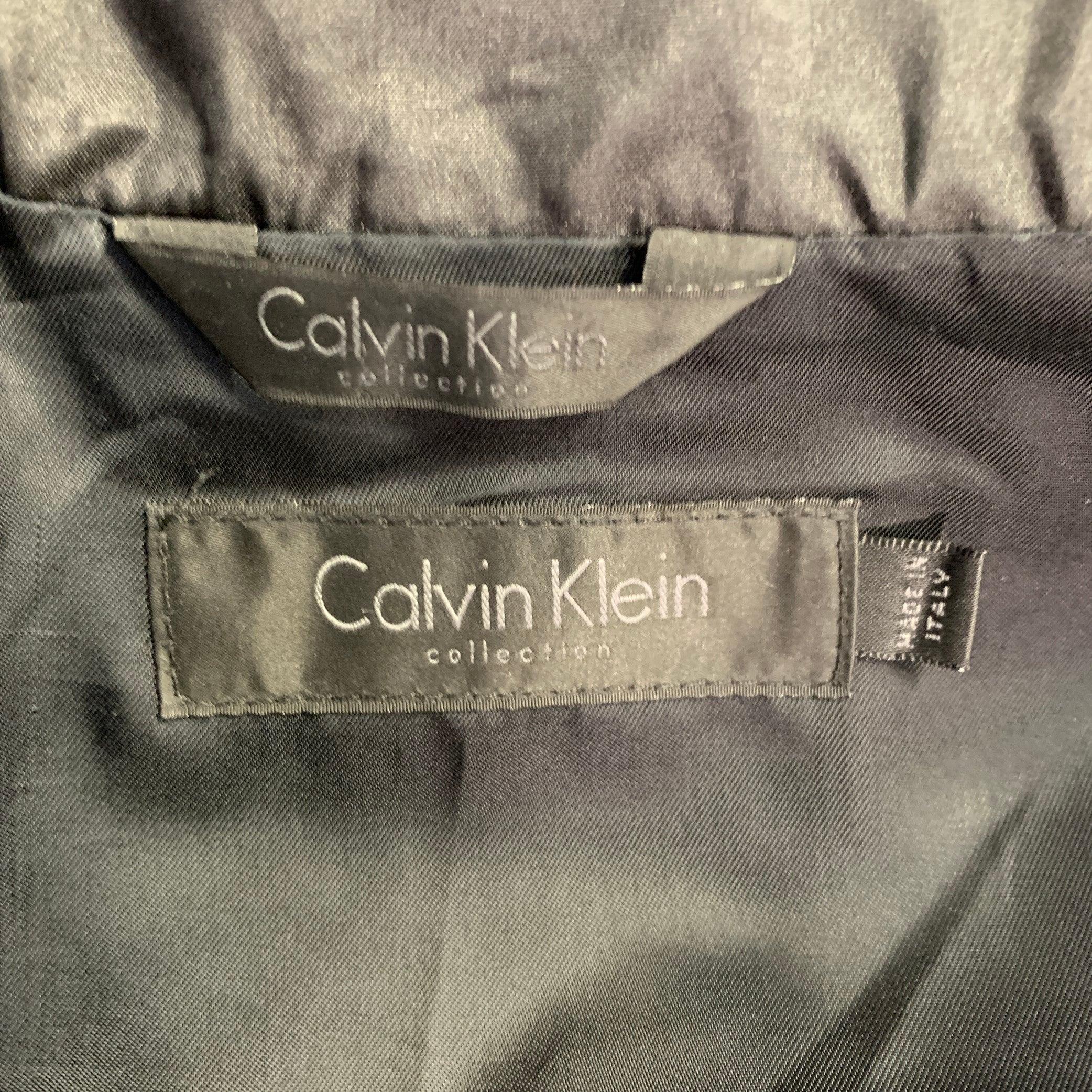 CALVIN KLEIN COLLECTION Größe 40 Schwarz Gesteppte Polyester-Zip Up Jacke im Angebot 4