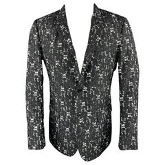 Calvin Klein Collection Taglia 40 Cappotto sportivo in poliestere con stampa in bianco e nero