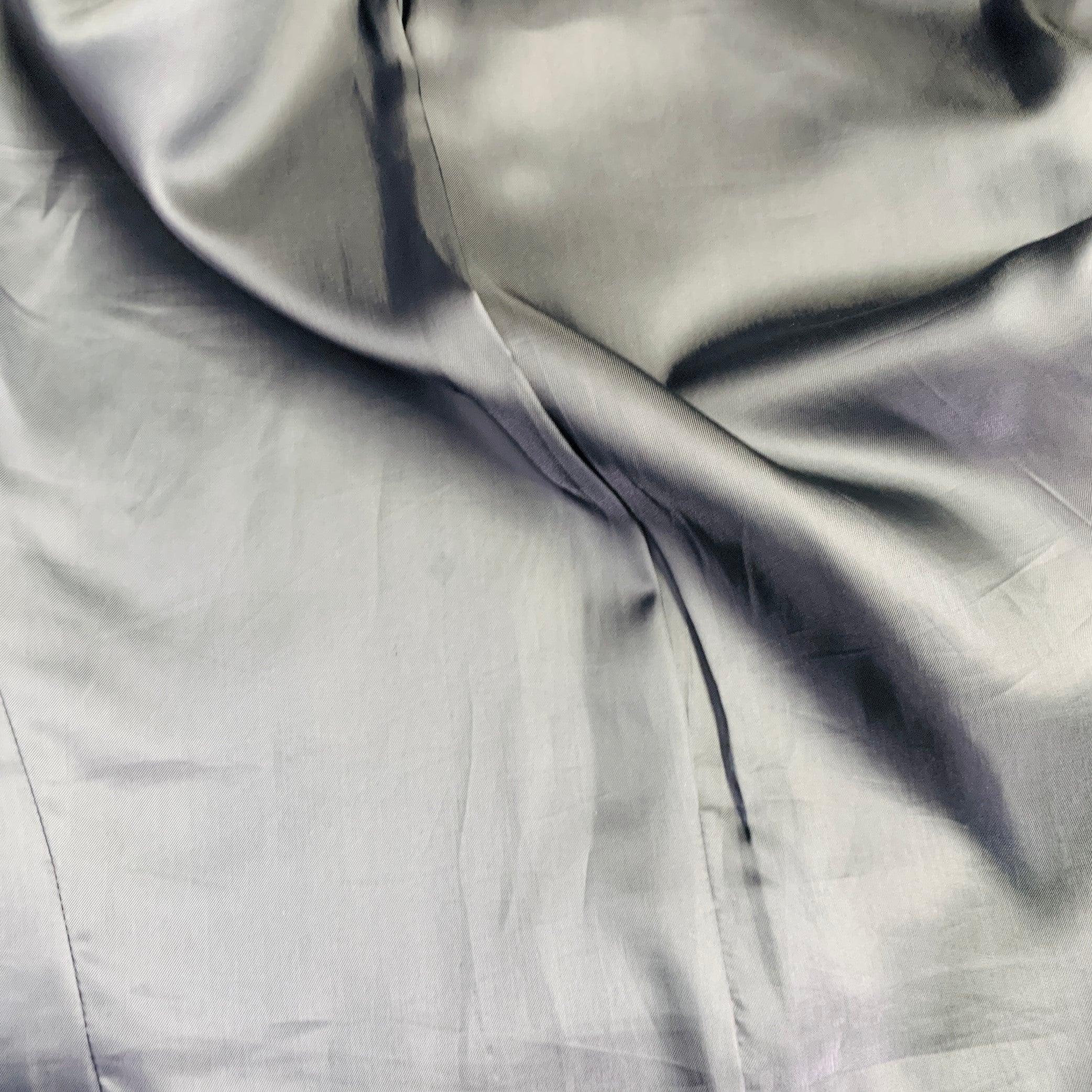 CALVIN KLEIN COLLECTION Size 40 Blue Velvet Cotton Blend Notch Lapel Single Button Sport Coat For Sale 6