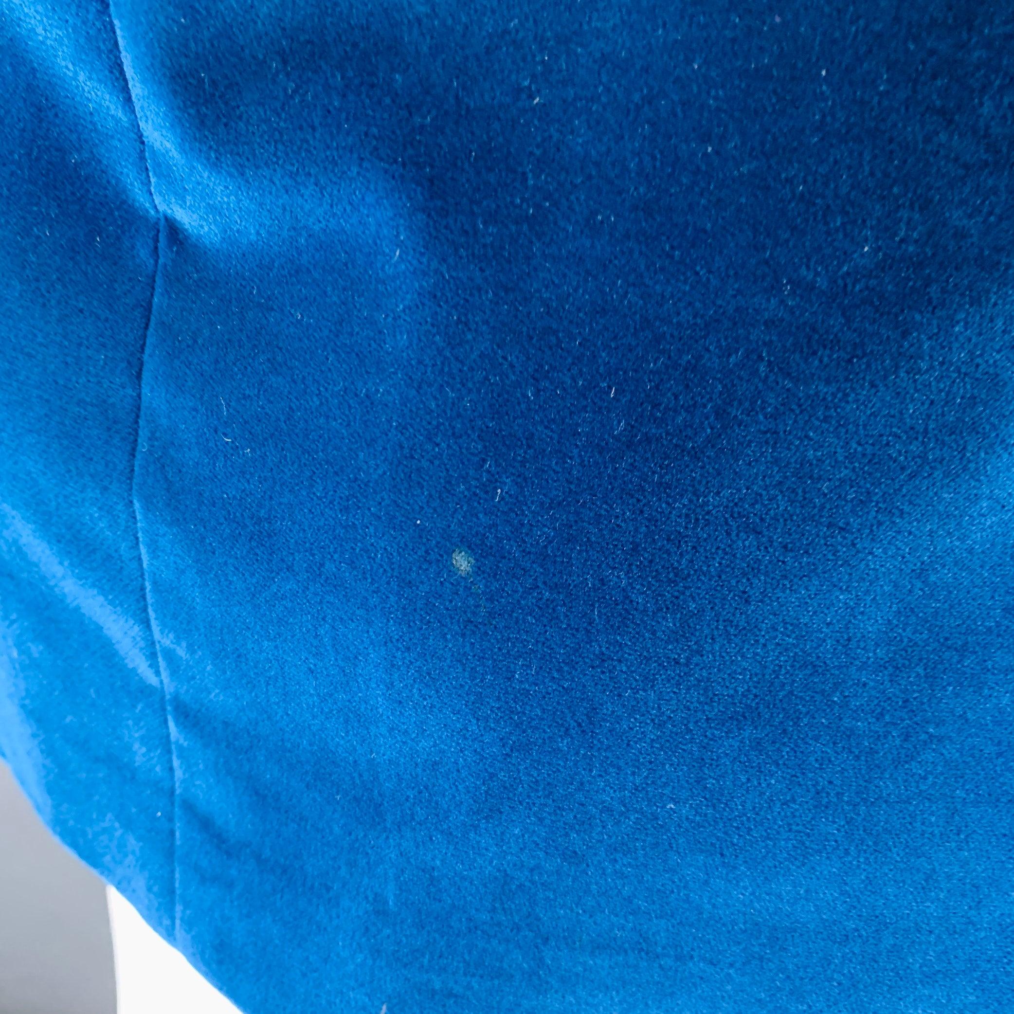 CALVIN KLEIN COLLECTION Size 40 Blue Velvet Cotton Blend Notch Lapel Single Button Sport Coat For Sale 3