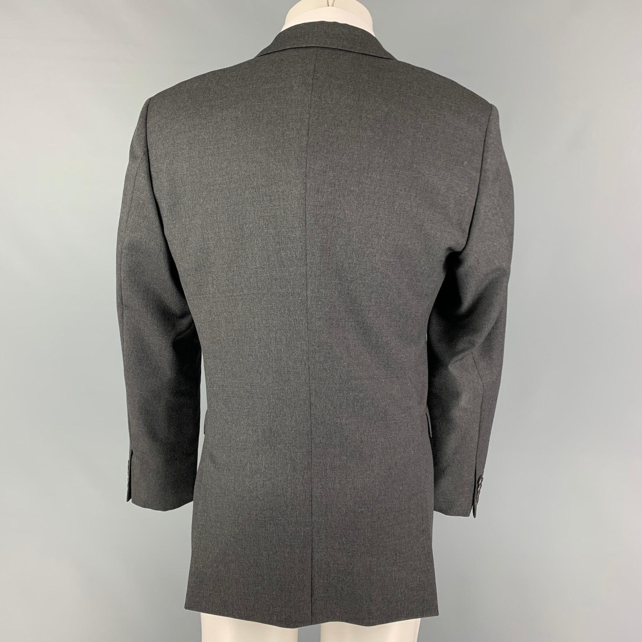 Men's CALVIN KLEIN COLLECTION Size 40 Dark Gray Wool Sport Coat For Sale