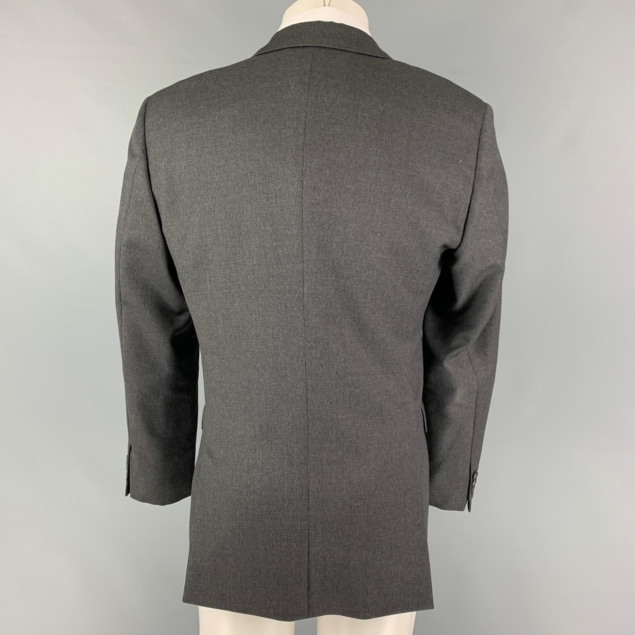 Men's CALVIN KLEIN COLLECTION Size 40 Dark Gray Wool Sport Coat