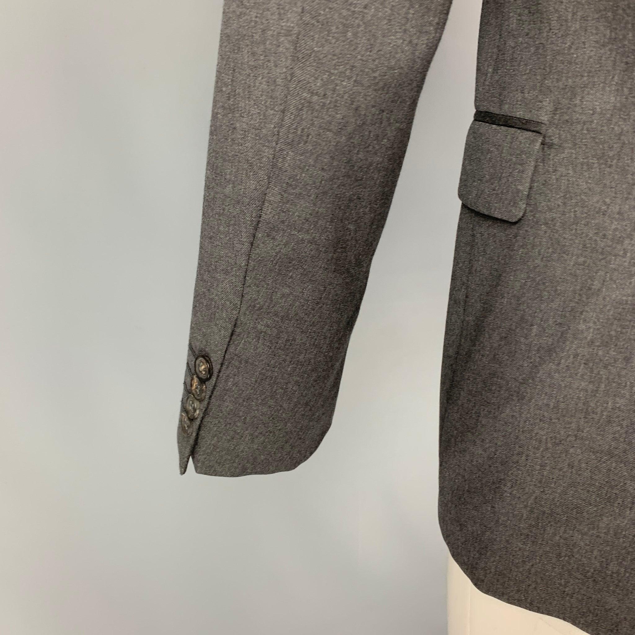 CALVIN KLEIN COLLECTION - Manteau de sport en laine gris foncé, taille 40 en vente 1