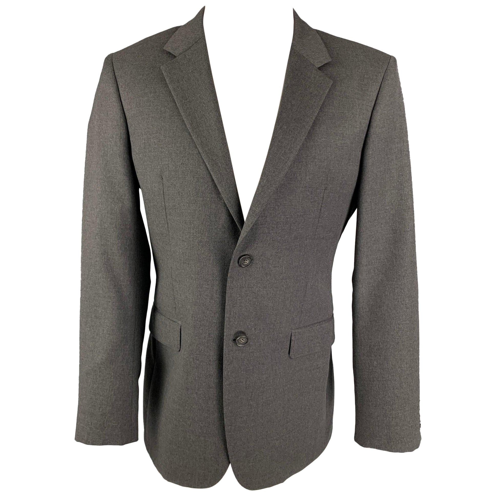 CALVIN KLEIN COLLECTION Talla 40 Abrigo deportivo de lana gris oscuro