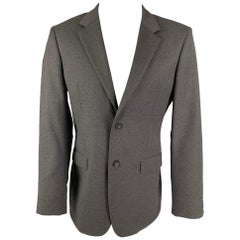 CALVIN KLEIN COLLECTION Talla 40 Abrigo deportivo de lana gris oscuro
