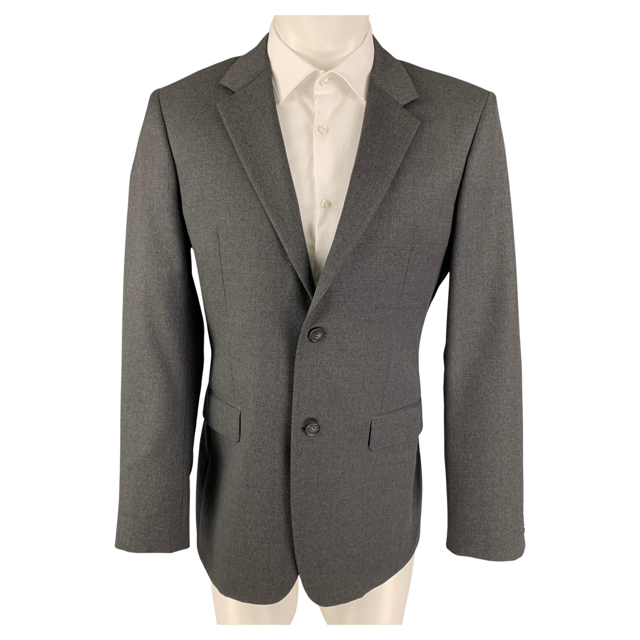 CALVIN KLEIN COLLECTION Size 40 Dark Gray Wool Sport Coat