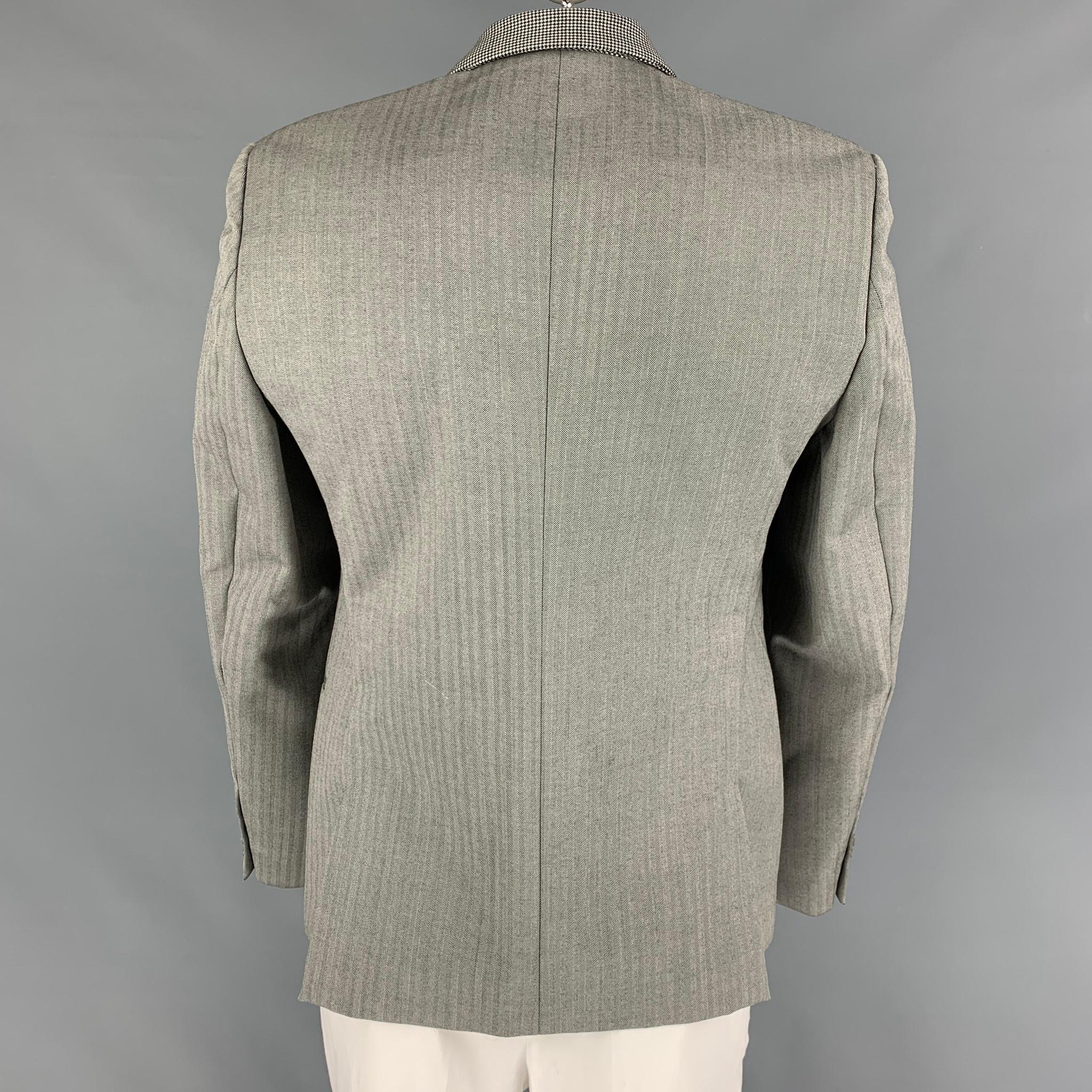 Men's CALVIN KLEIN COLLECTION Size 40 Grey Black White Wool Sport Coat