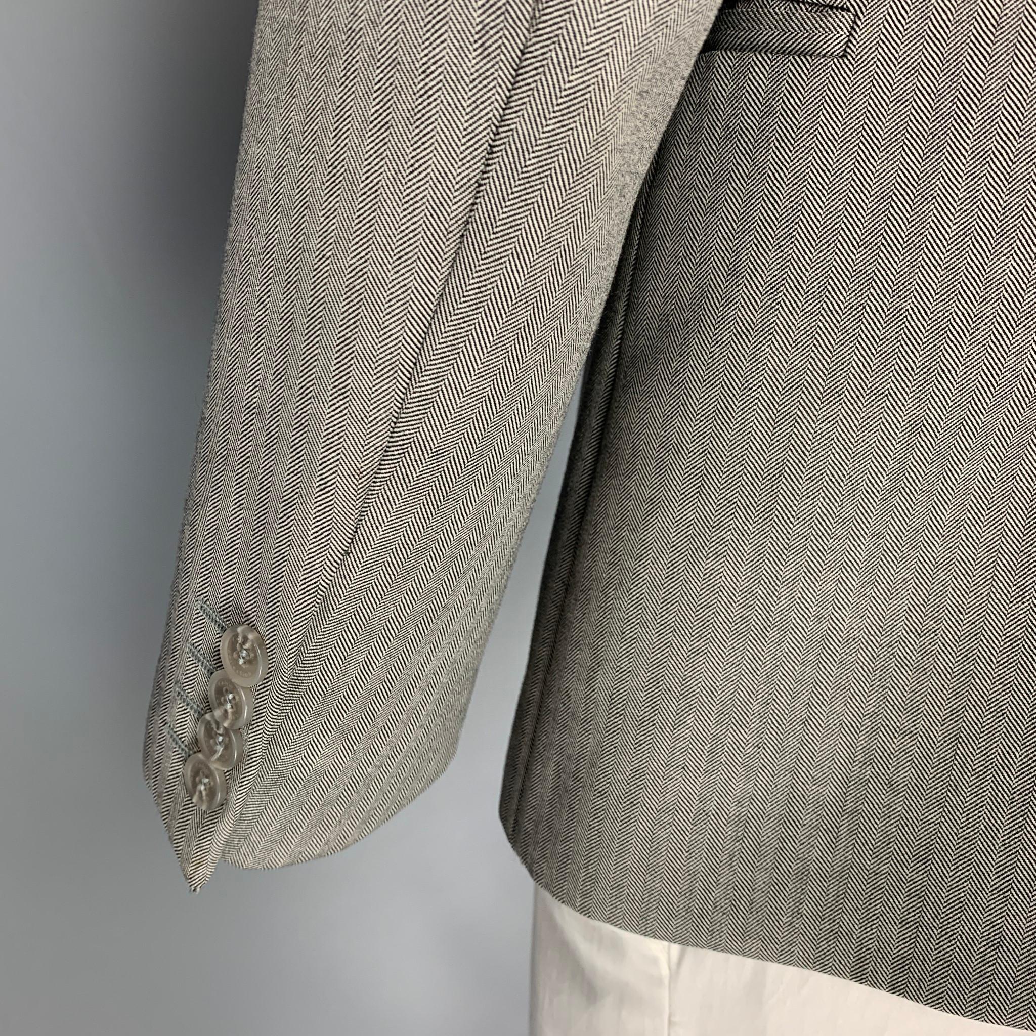CALVIN KLEIN COLLECTION Size 40 Grey Black White Wool Sport Coat 1