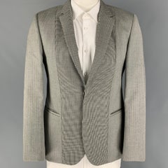 CALVIN KLEIN COLLECTION Size 40 Grey Black White Wool Sport Coat
