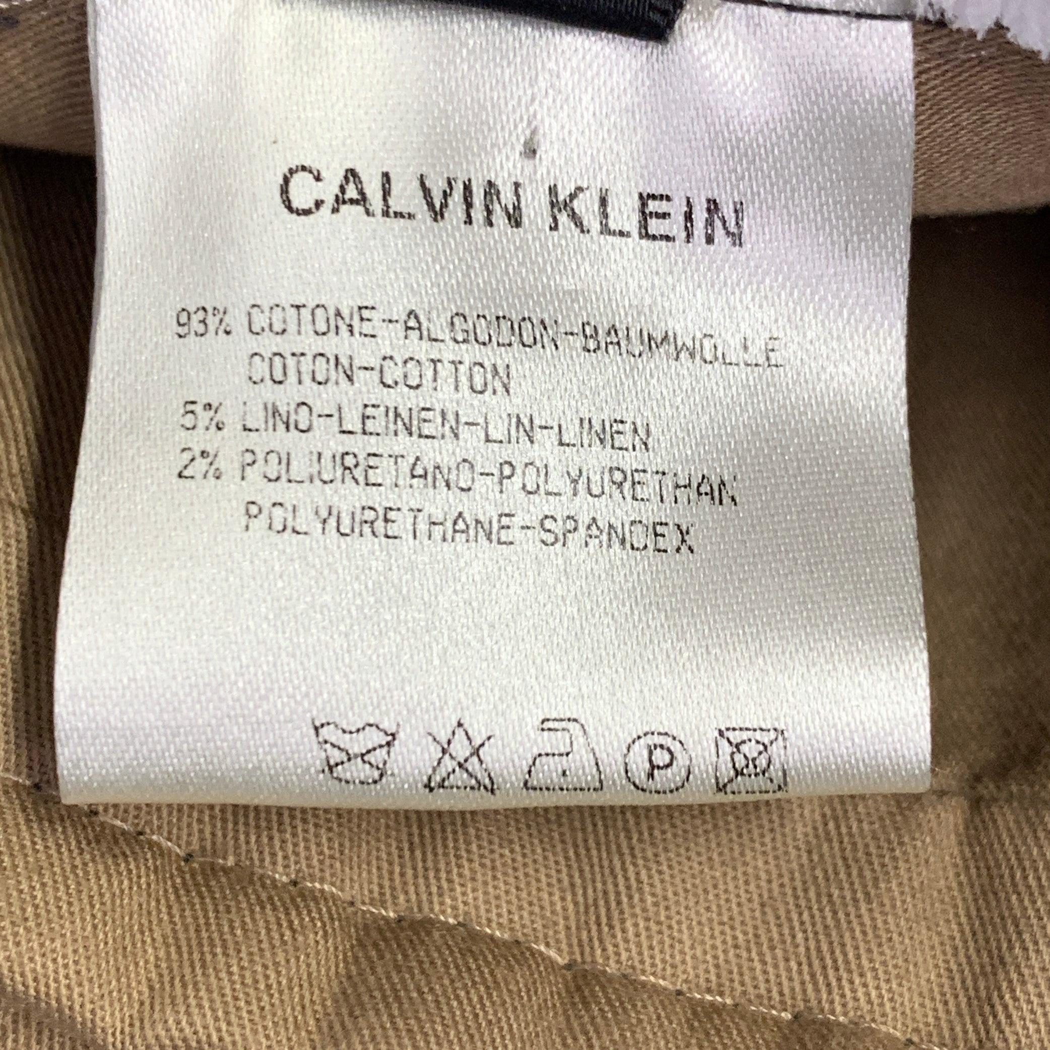 Calvin Klein Collection Taglia 40 Abito grigio carbone in misto cotone e lino in vendita 5