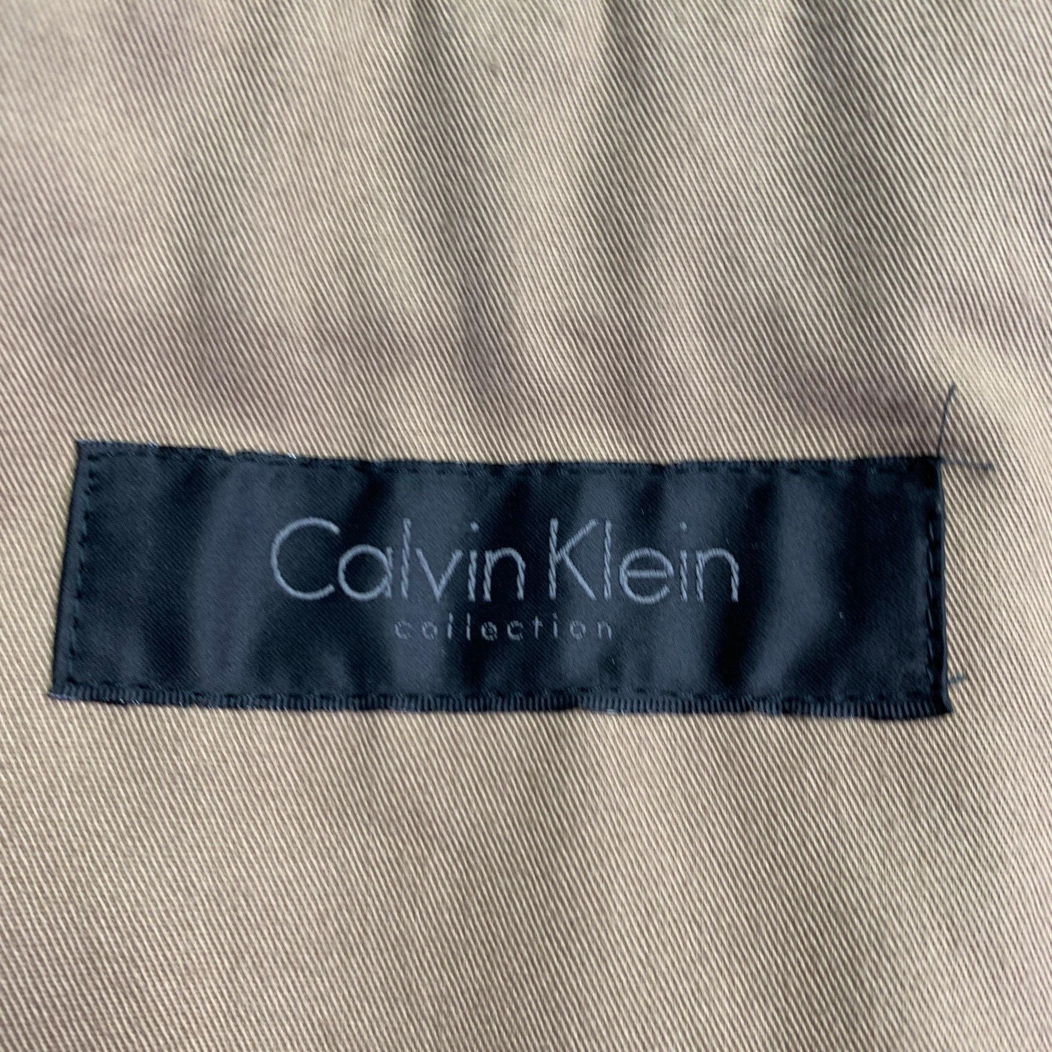 Calvin Klein Collection Taglia 40 Abito grigio carbone in misto cotone e lino in vendita 2