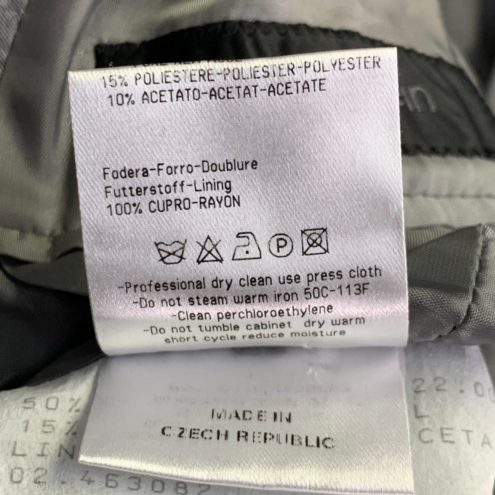 Calvin Klein Collection Taille 40 Costume gris métallisé en coton mélangé avec revers à pointe en vente 6