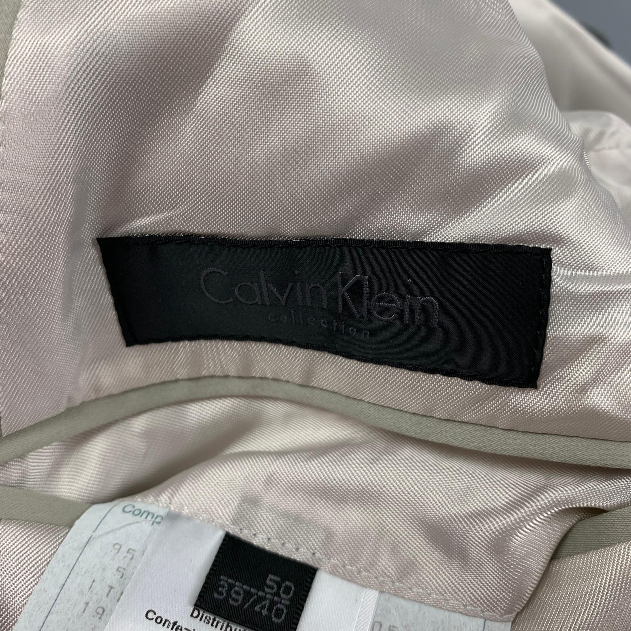 CALVIN KLEIN COLLECTION Size 40 Khaki Cotton Sport Coat 2