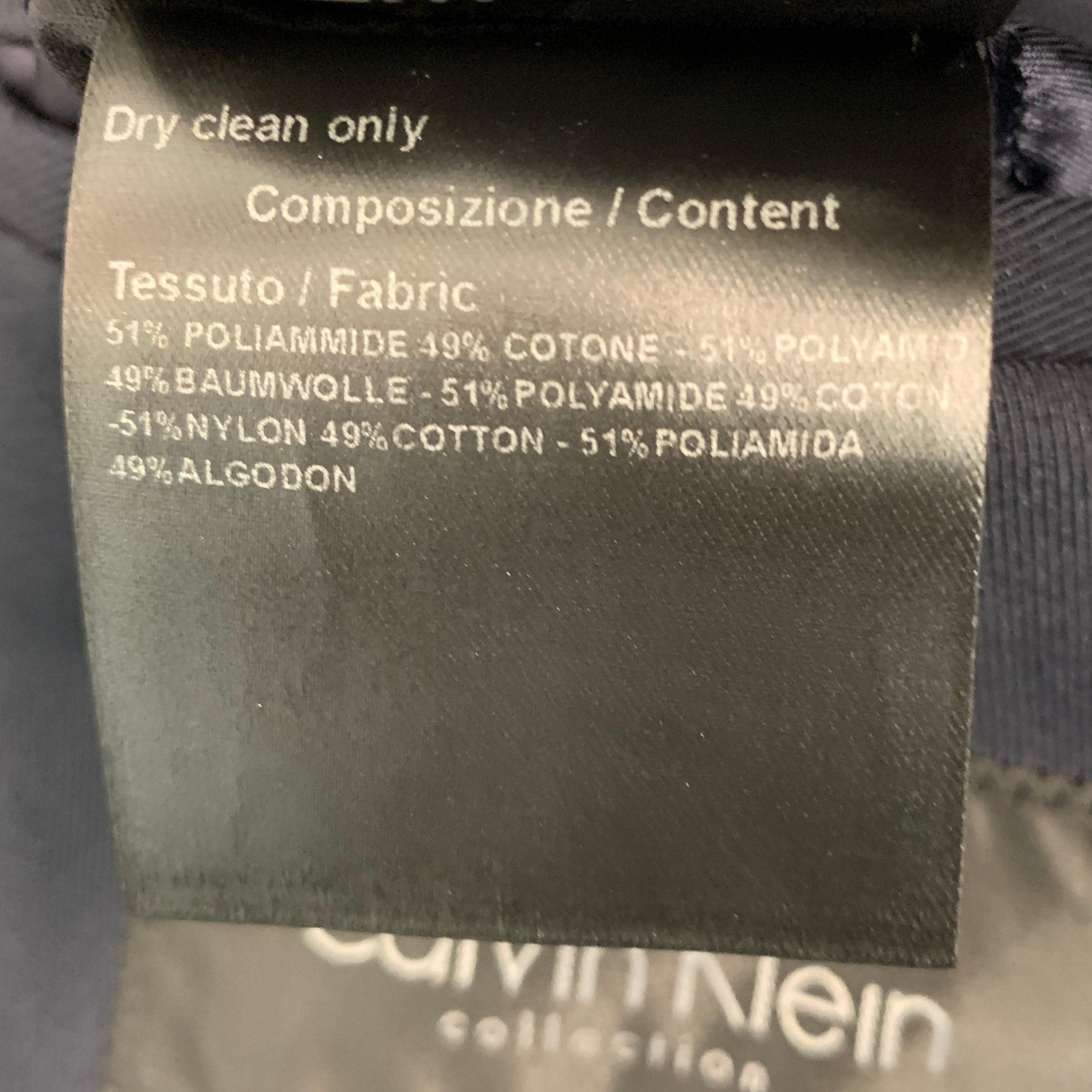 CALVIN KLEIN COLLECTION Size 40 Navy Cotton Blend Coat For Sale 3