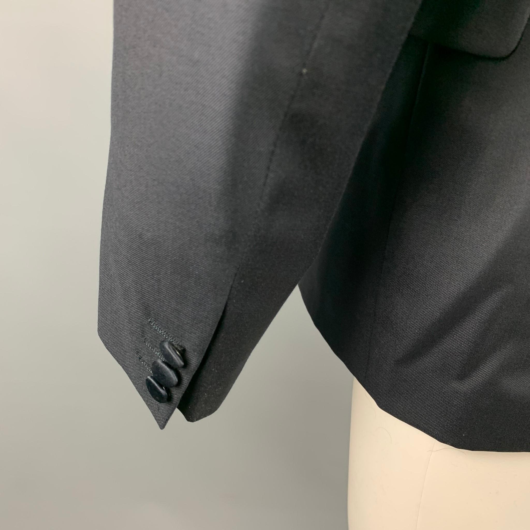 CALVIN KLEIN COLLECTION Size 40 Navy Wool Tuxedo Sport Coat 1