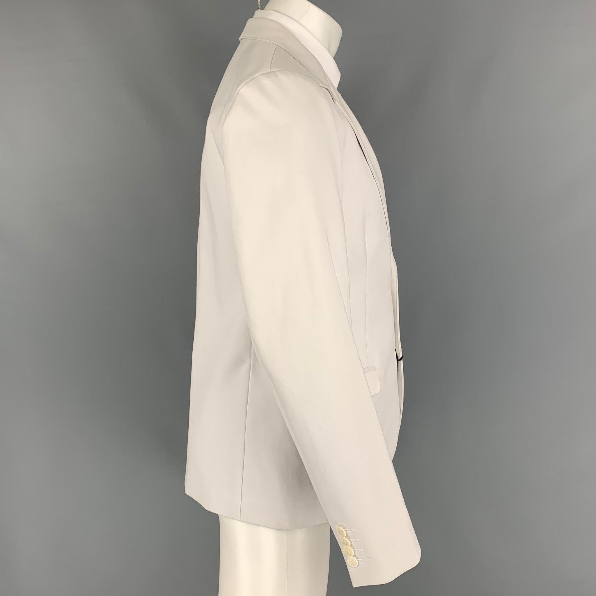 Men's CALVIN KLEIN COLLECTION Size 40 Off White Cotton Notch Lapel Suit For Sale