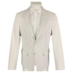 CALVIN KLEIN COLLECTION Size 40 Off White Cotton Notch Lapel Suit