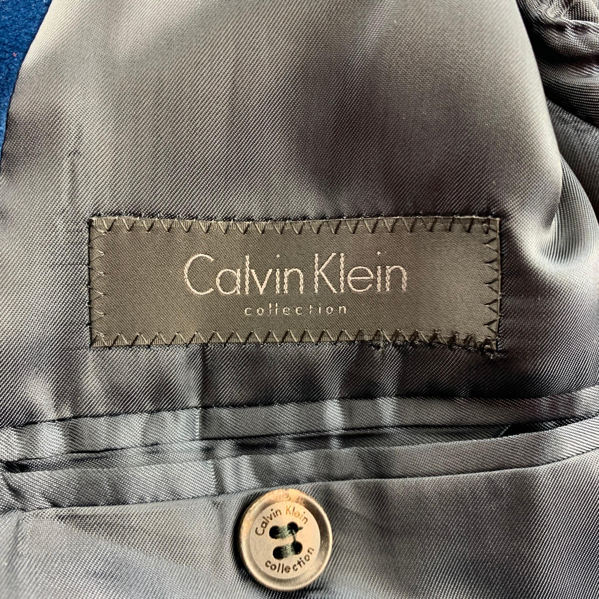 Men's CALVIN KLEIN COLLECTION Size 40 Royal Blue Velvet Notch Lapel Sport Coat