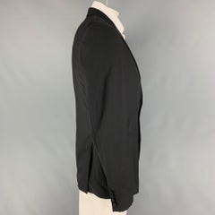 CALVIN KLEIN COLLECTION Size 41 Black Wool Tuxedo Sport Coat