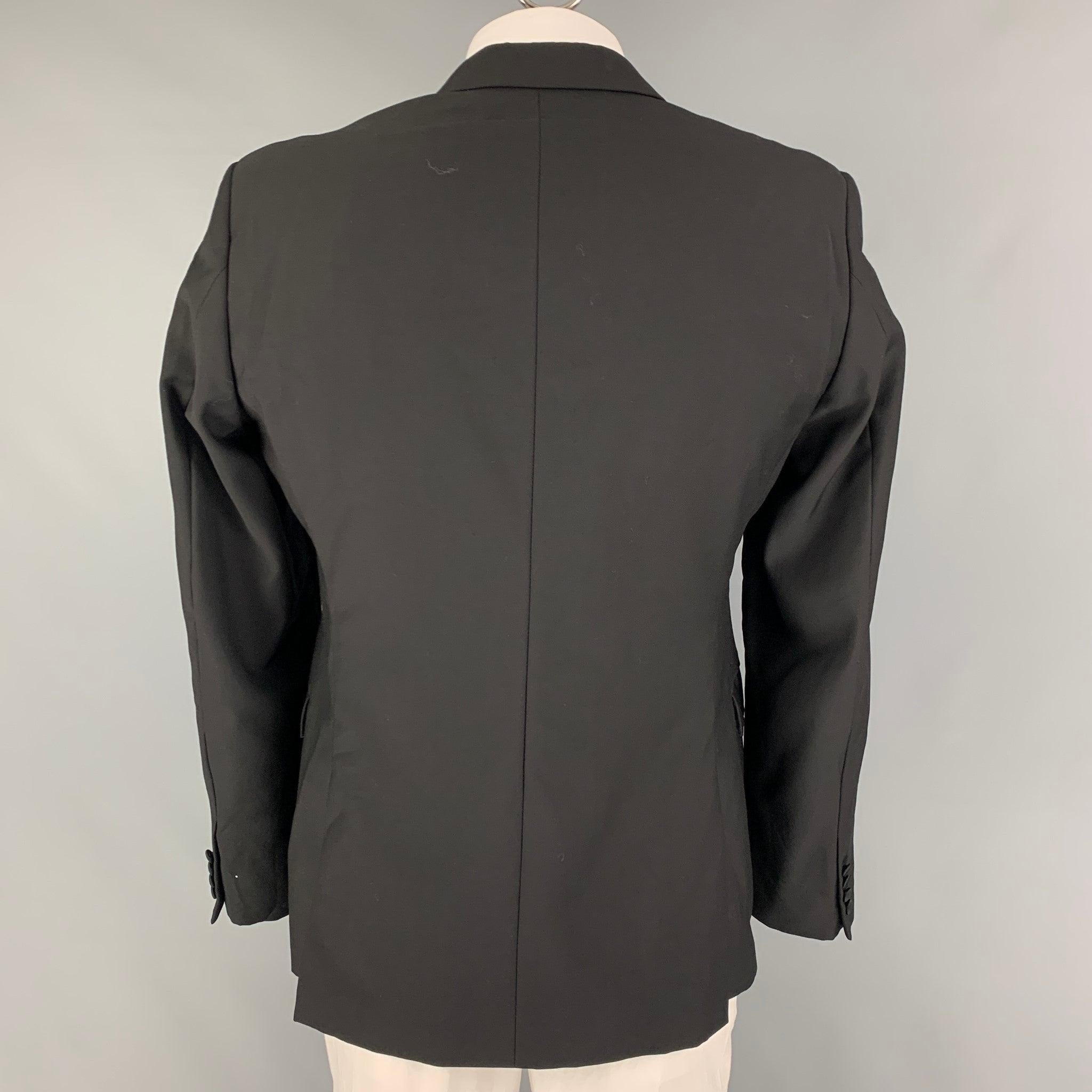 Men's CALVIN KLEIN COLLECTION Size 41 Black Wool Tuxedo Sport Coat For Sale