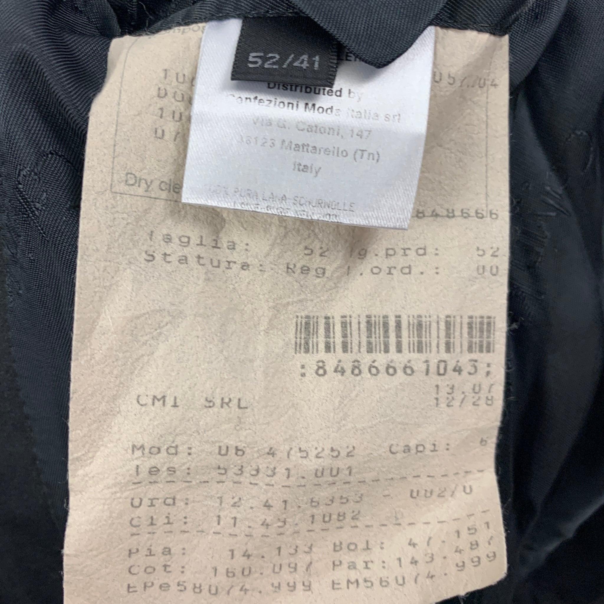 CALVIN KLEIN COLLECTION Size 41 Black Wool Tuxedo Sport Coat For Sale 1