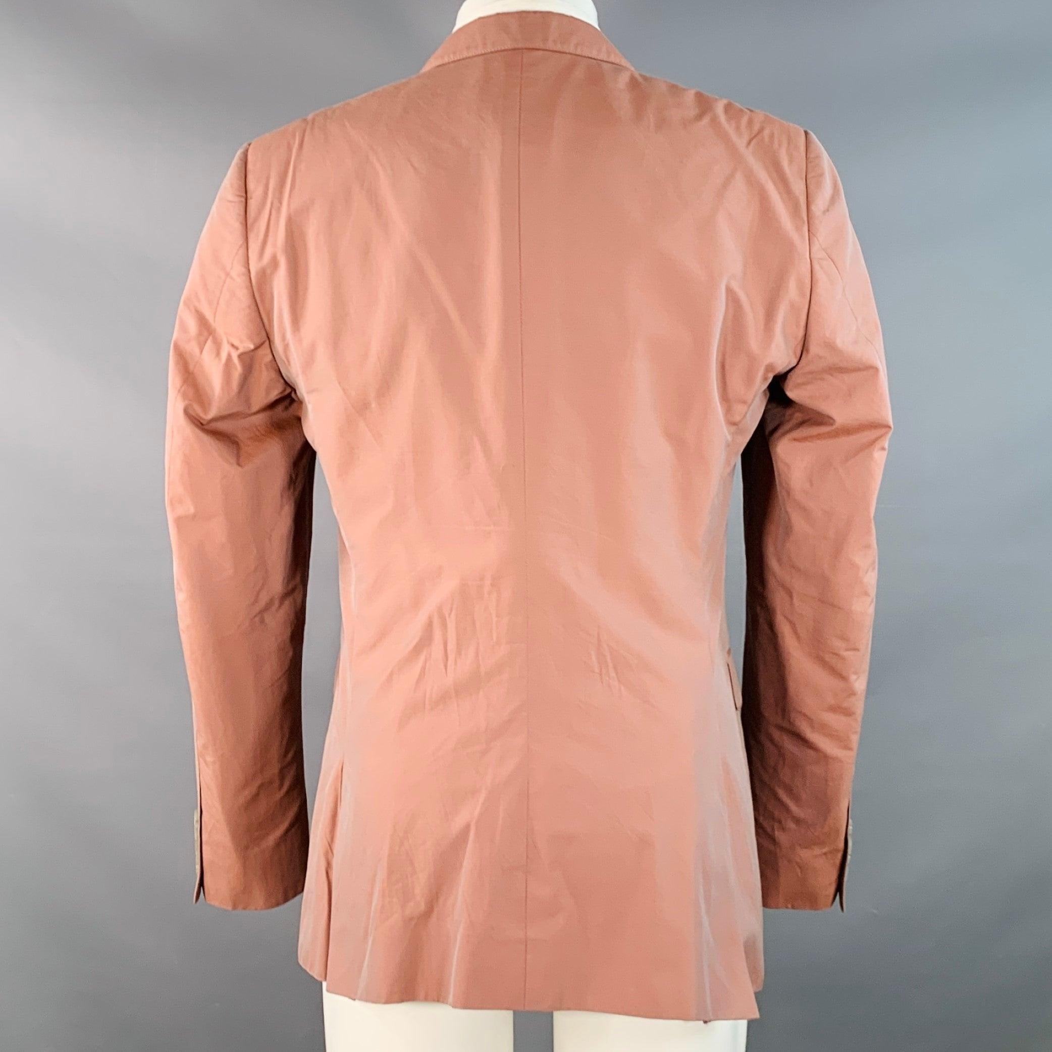 Marron CALVIN KLEIN COLLECTION Manteau de sport en coton irisé mauve Taille 41 en vente