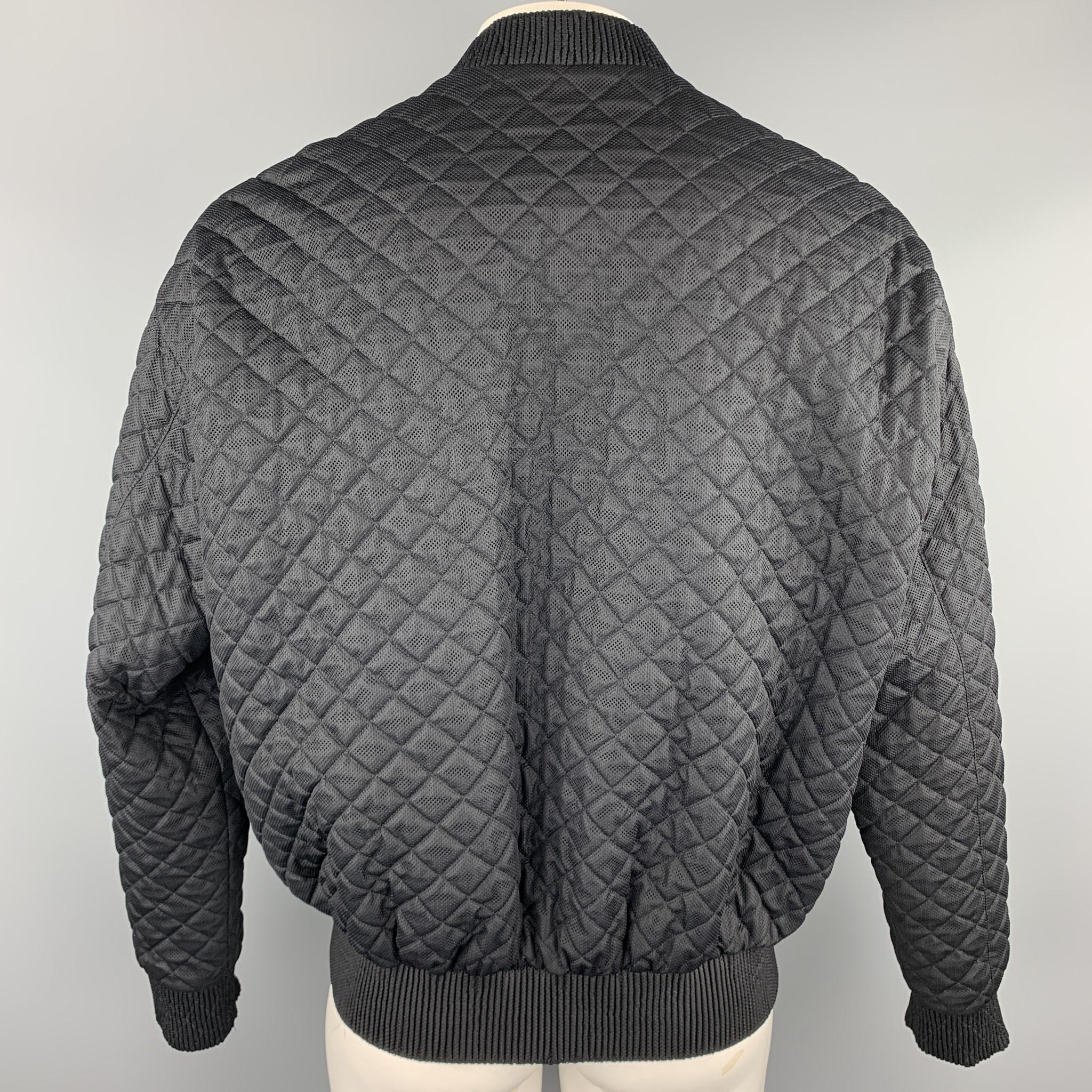 Men's CALVIN KLEIN COLLECTION Size 42 Black Quilted Nylon Zip Up Jacket