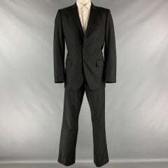 CALVIN KLEIN COLLECTION  Size 42 Black Solid Wool Peak Lapel Tuxedo