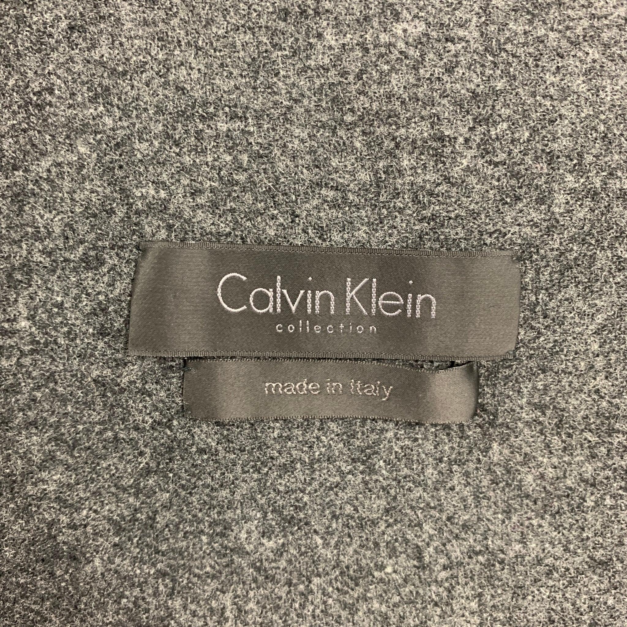 Men's CALVIN KLEIN COLLECTION Size 42 Grey Charcoal Wool Notch Lapel Sport Coat For Sale