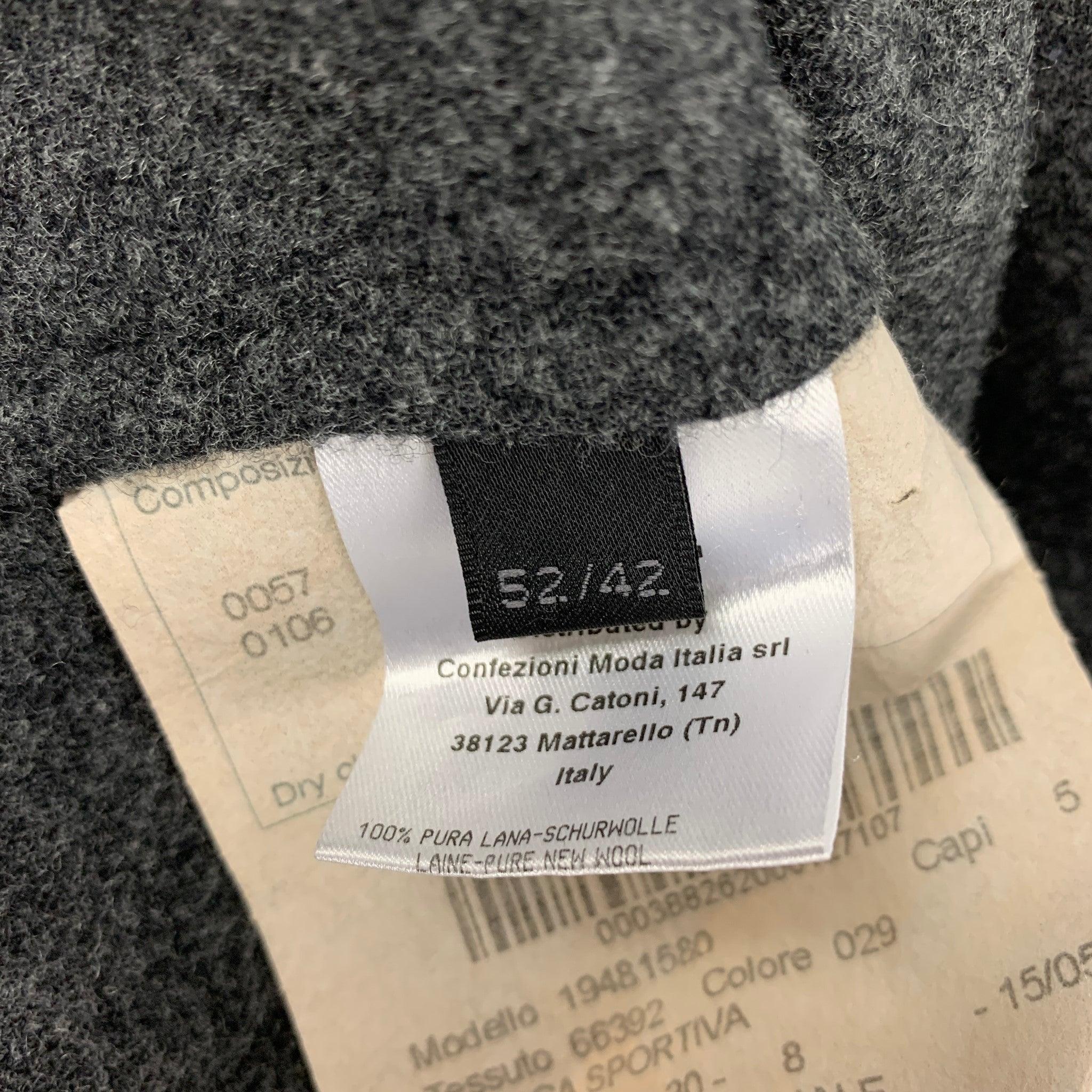 CALVIN KLEIN COLLECTION - Manteau de sport en laine gris anthracite, taille 42 en vente 2