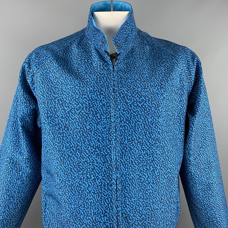 CALVIN KLEIN COLLECTION Size 44 Aqua Print Polyester Reversible Jacket For  Sale at 1stDibs | calvin klein jacket