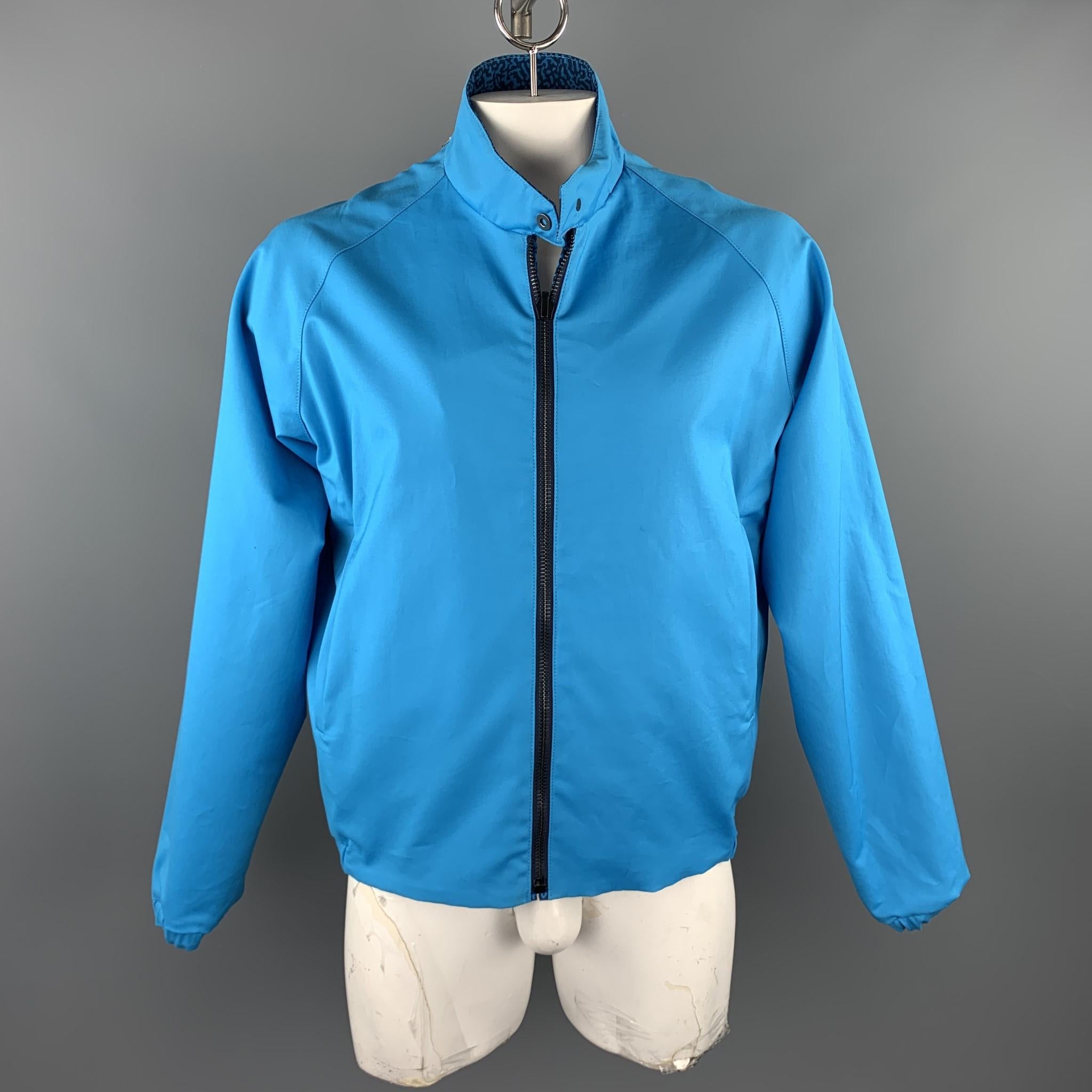 Blue CALVIN KLEIN COLLECTION Size 44 Aqua Print Polyester Reversible Jacket