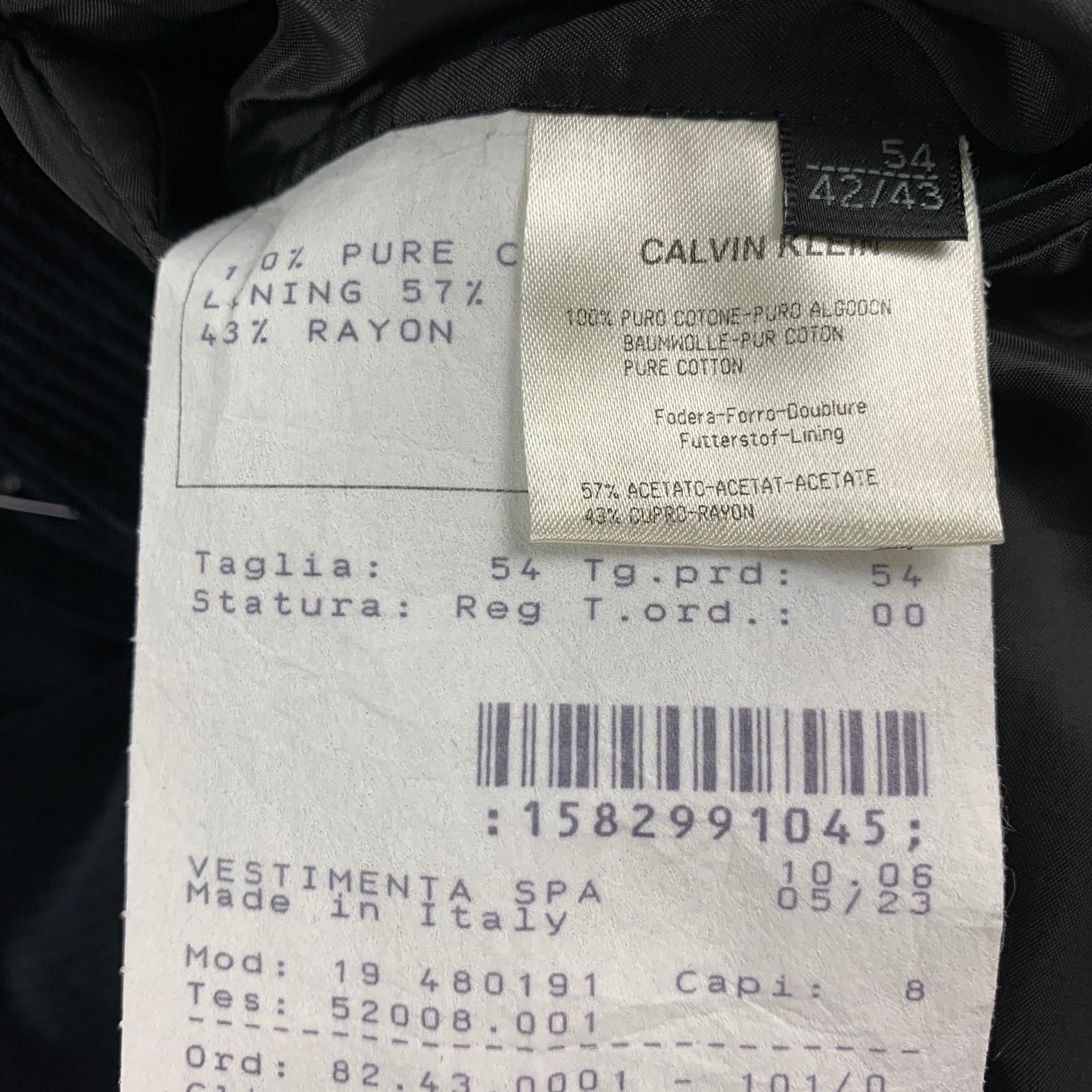 CALVIN KLEIN COLLECTION Size 44 Black Corduroy Cotton Sport Coat 1