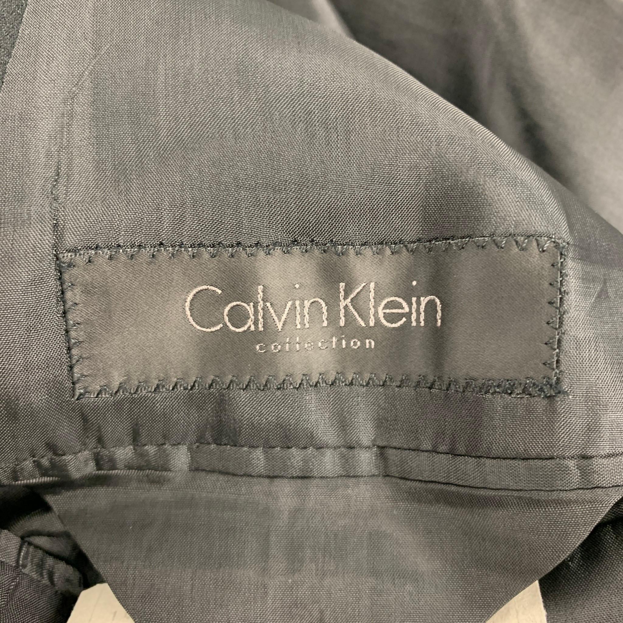Men's CALVIN KLEIN COLLECTION Size 44 Black Wool Tuxedo Sport Coat