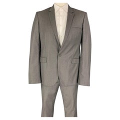 CALVIN KLEIN COLLECTION Size 44 Grey Woven Wool Notch Lapel Suit