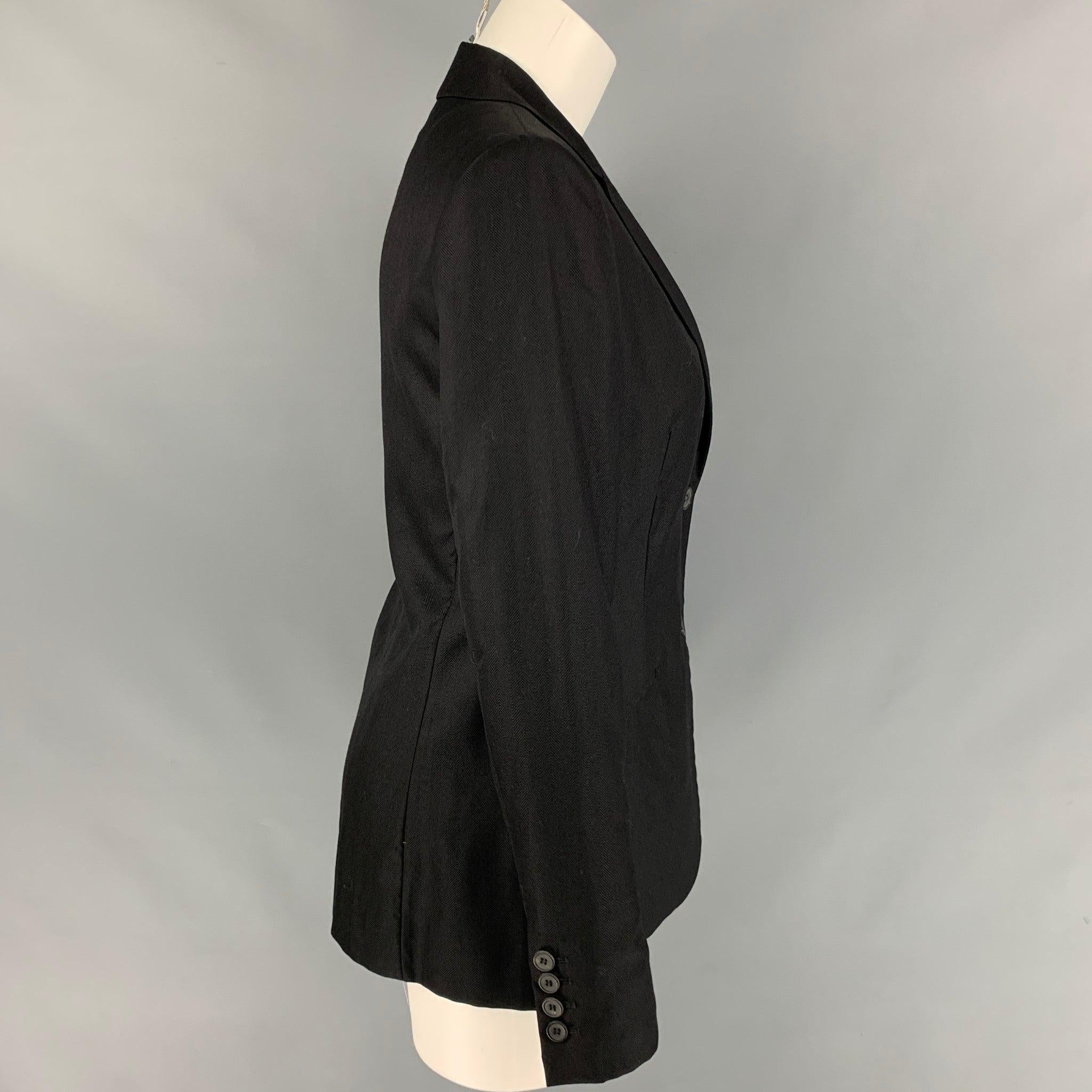 Women's CALVIN KLEIN COLLECTION Size 6 Black Cashmere / Silk Jacke Blazer For Sale