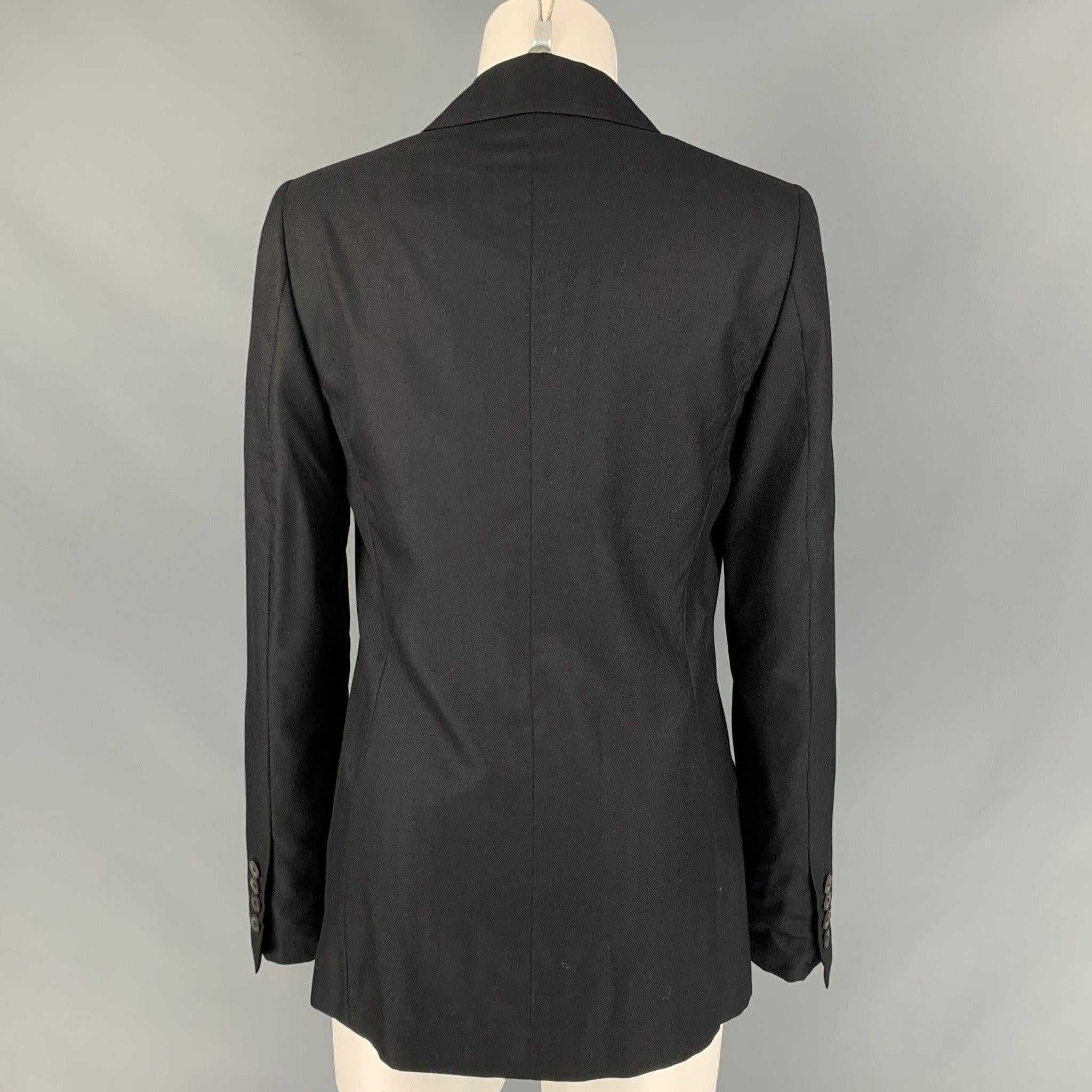 CALVIN KLEIN COLLECTION Size 6 Black Cashmere / Silk Jacke Blazer 1