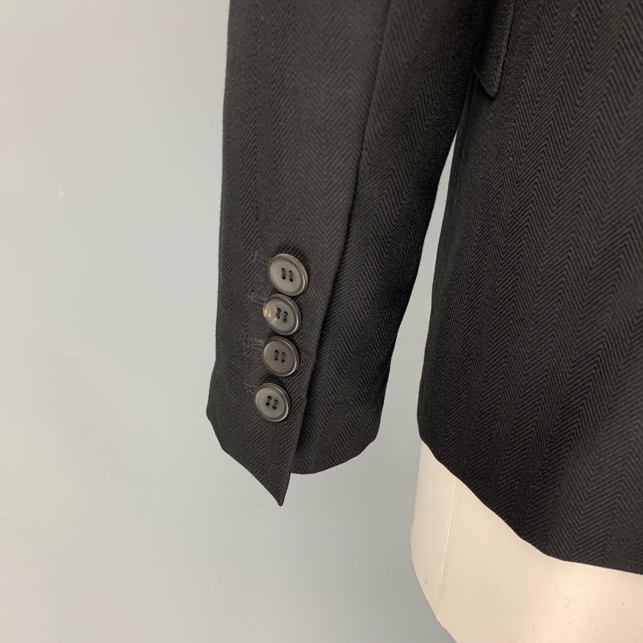 CALVIN KLEIN COLLECTION Size 6 Black Cashmere / Silk Jacke Blazer For Sale 2